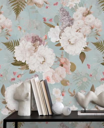light pink and white peony wallpaper