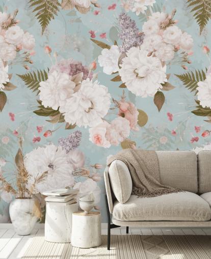 light pink and white peony wallpaper