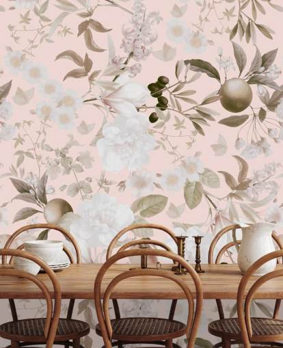 Vintage Blush exotische Pfingstrosen und tropische Früchte Gartent Vintage Blush exotische Pfingstrosen und tropische Früchte Gartent