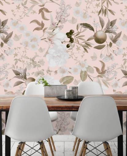 Vintage Blush exotische Pfingstrosen und tropische Früchte Gartent Vintage Blush exotische Pfingstrosen und tropische Früchte Gartent