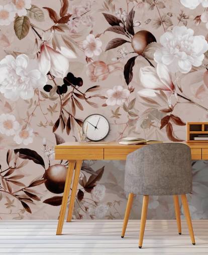 støvete rosa floral tapet støvete rosa floral tapet