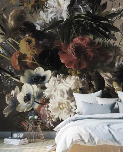 gros bouquet avec des anémones papier peint