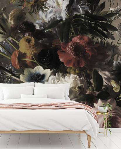 groot boeket met anemonen behang