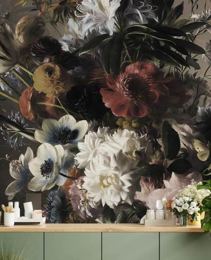 gros bouquet avec des anémones papier peint