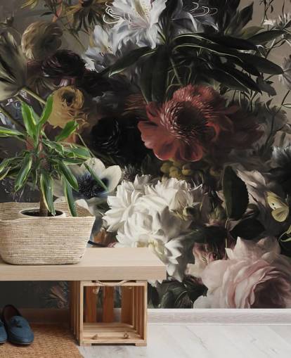 gros bouquet avec des anémones papier peint