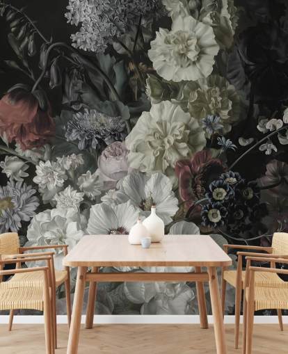 mørk floral bukett tapet mørk floral bukett tapet