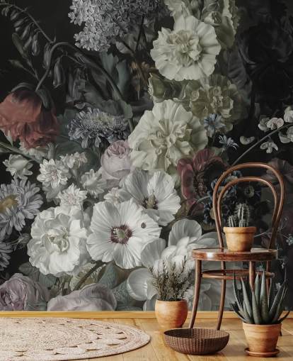 fondo de pantalla dark floral bouquet
