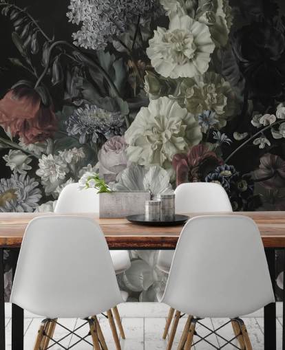 fondo de pantalla dark floral bouquet