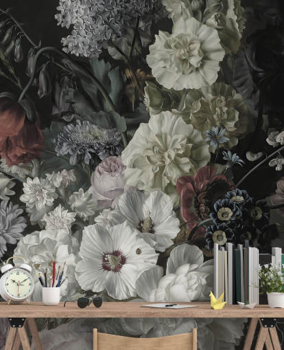 mørk floral bukett tapet mørk floral bukett tapet