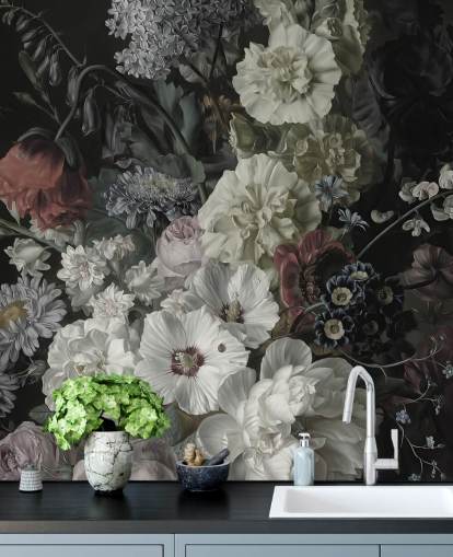 dark floral bouquet wallpaper