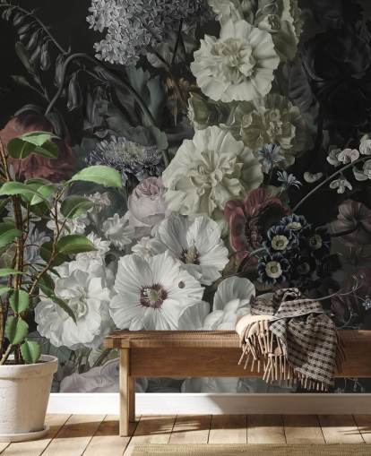 fondo de pantalla dark floral bouquet