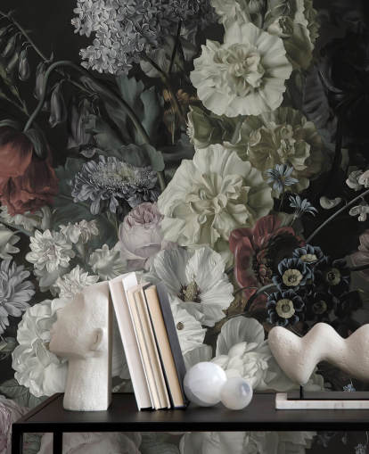 mørk floral bukett tapet mørk floral bukett tapet
