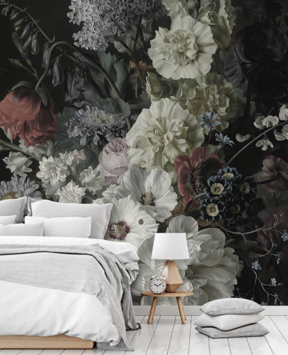 fondo de pantalla dark floral bouquet