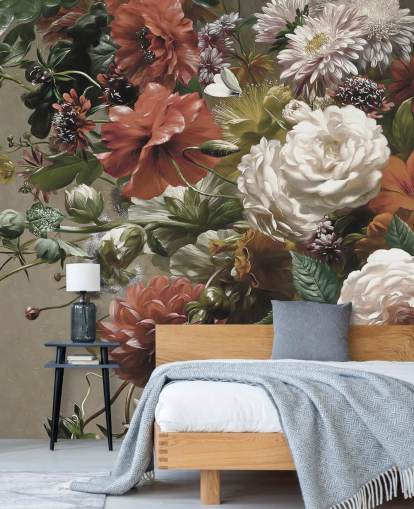 buket med smukke blomster tapet