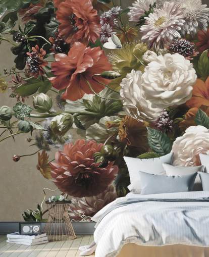bukett med vakre blomster tapet