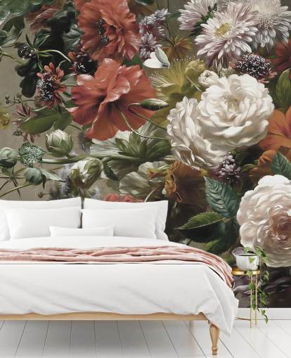 papel pintado ramo con bonitas flores