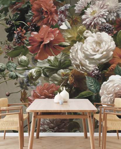 buket med smukke blomster tapet