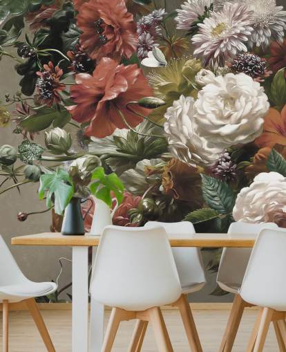 boeket met mooie bloemen behang