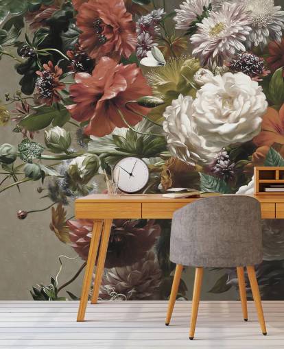 boeket met mooie bloemen behang