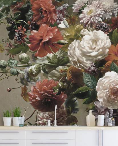 Strauß mit hübschen Blumen Tapete