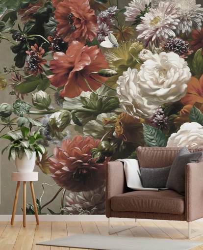 boeket met mooie bloemen behang