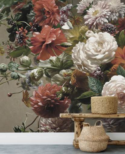 bukett med vakre blomster tapet