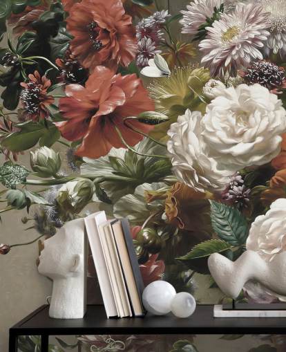 papel pintado ramo con bonitas flores