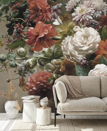 buket med smukke blomster tapet