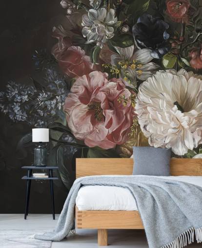 papier peint floral foncé