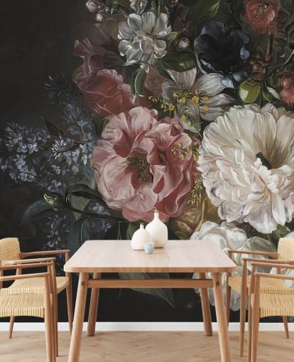 papier peint floral foncé