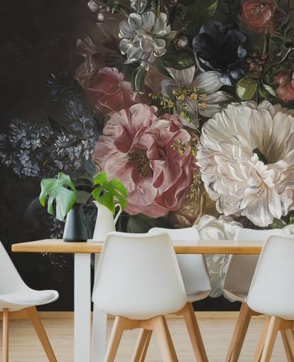 papier peint floral foncé