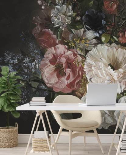 papier peint floral foncé papier peint floral foncé