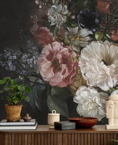 papel pintado floral oscuro