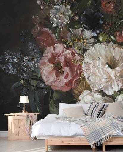 dark floral wallpaper