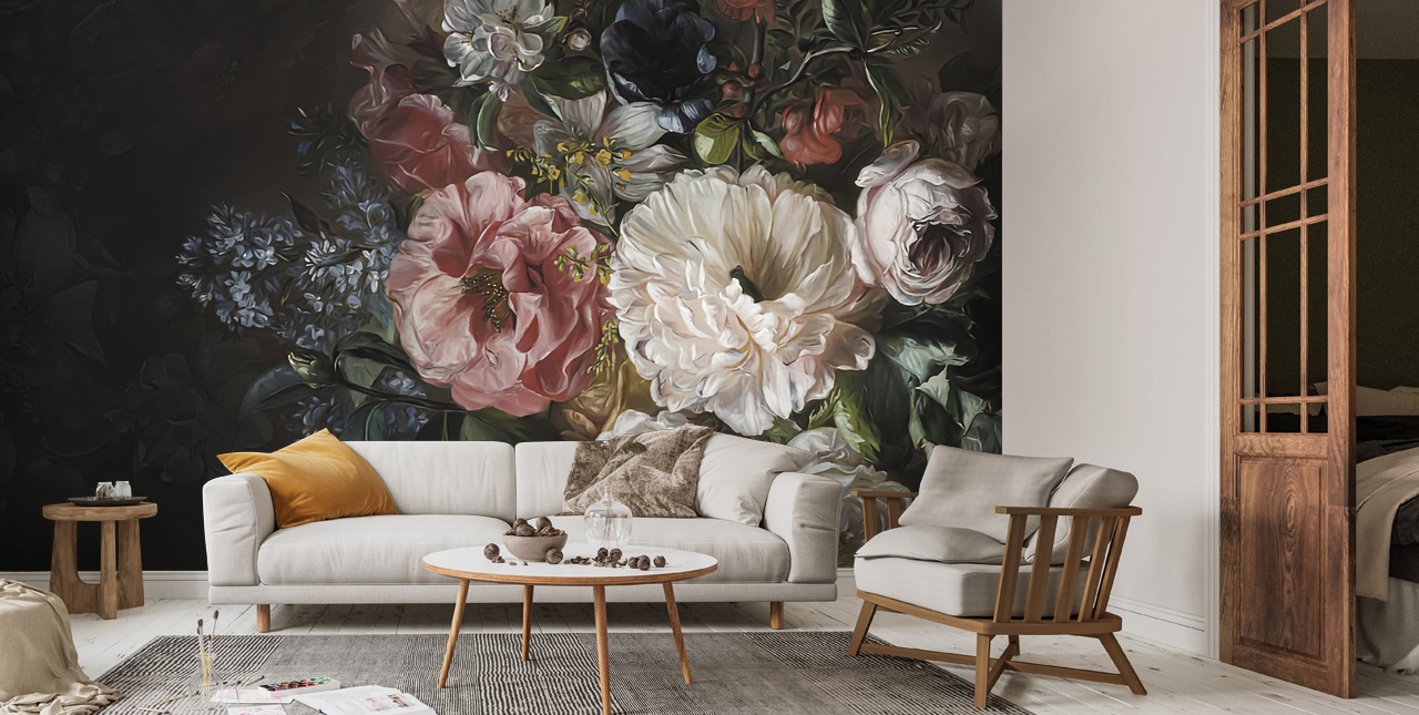 Bouquet with Lilac Wallpaper | Wallsauce US