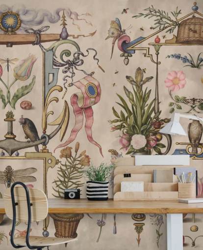 Vintage-Illustrationen Tapete