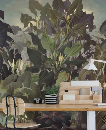 leafy jungle illustration wallpaper