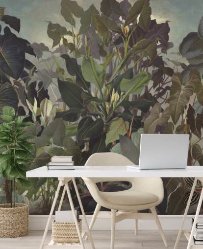 leafy jungle illustration wallpaper