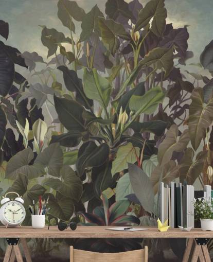 leafy jungle illustration wallpaper