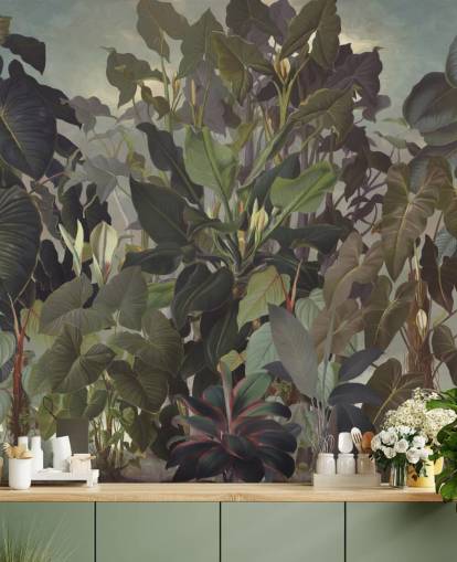 leafy jungle illustration wallpaper