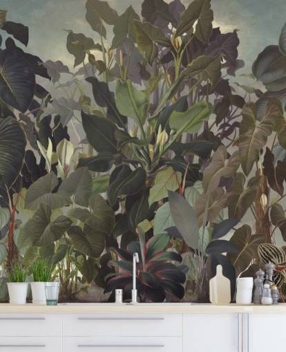 leafy jungle illustration wallpaper