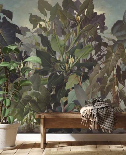 fond d'écran illustration jungle feuillue fond d'écran illustration jungle feuillue