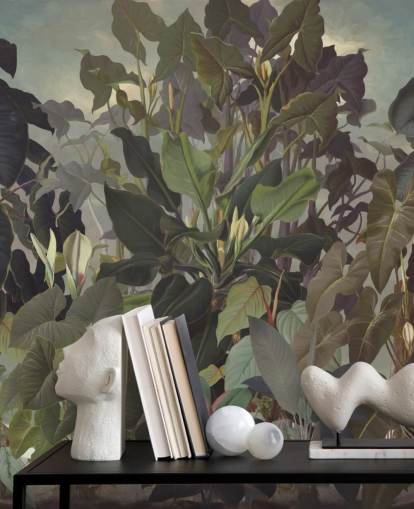 fond d'écran illustration jungle feuillue