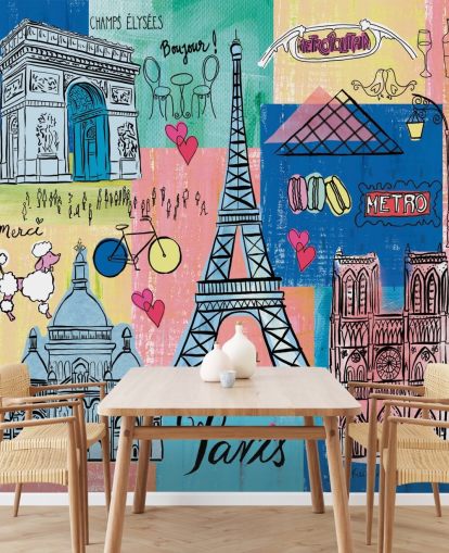 paris illustration tapet paris illustration tapet