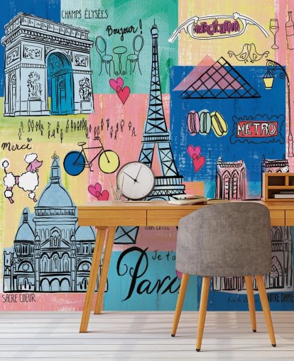 carta da parati illustrazione paris