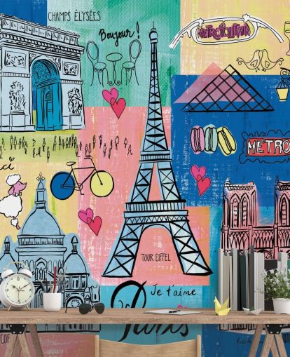 carta da parati illustrazione paris