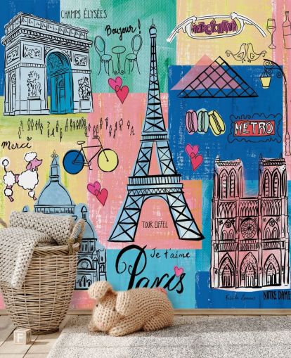 paris illustration wallpaper