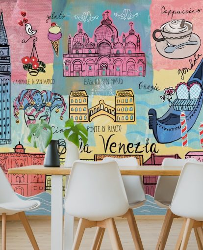buntes Venedig Abbildung Tapete buntes Venedig Abbildung Tapete