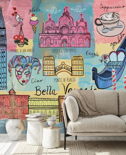 colourful venice illustration wallpaper colourful venice illustration wallpaper