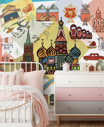Moskva illustration tapet Moskva illustration tapet